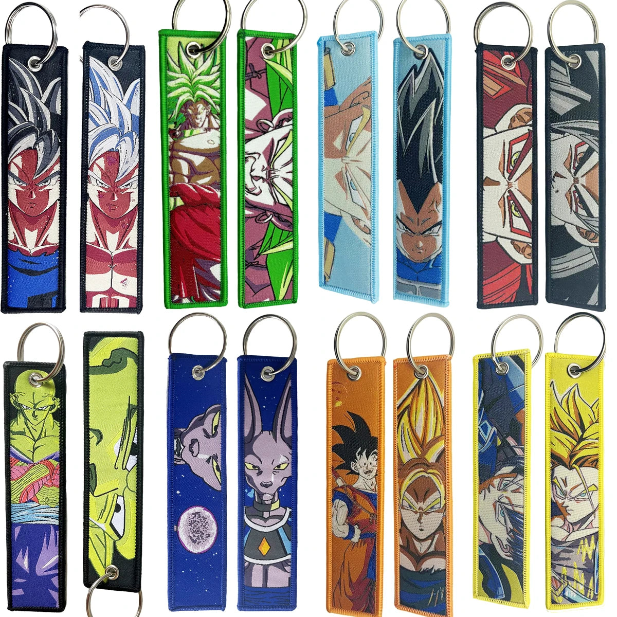 Dragon Ball Jet Keychains Embroidered Anime Key Tags