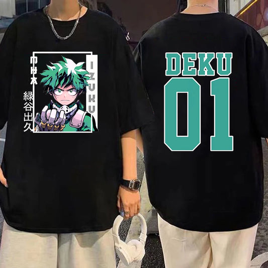 Deku T-Shirt Anime Print Fashion Short Sleeve