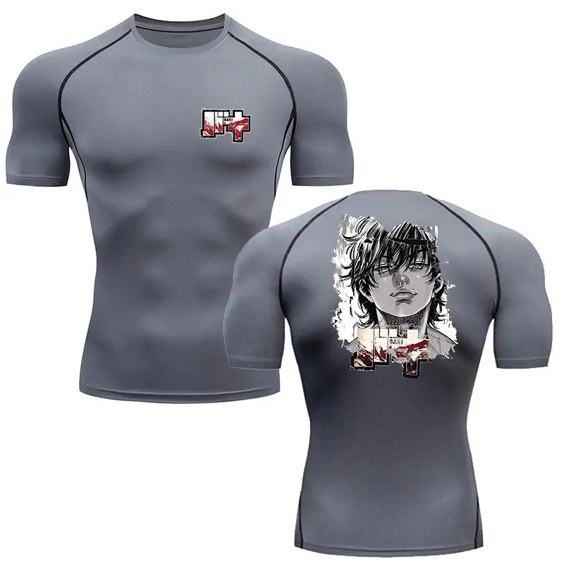 Anime Baki Hanma Men'S T Shirt Gym Fitness Boxing Outdoor Training