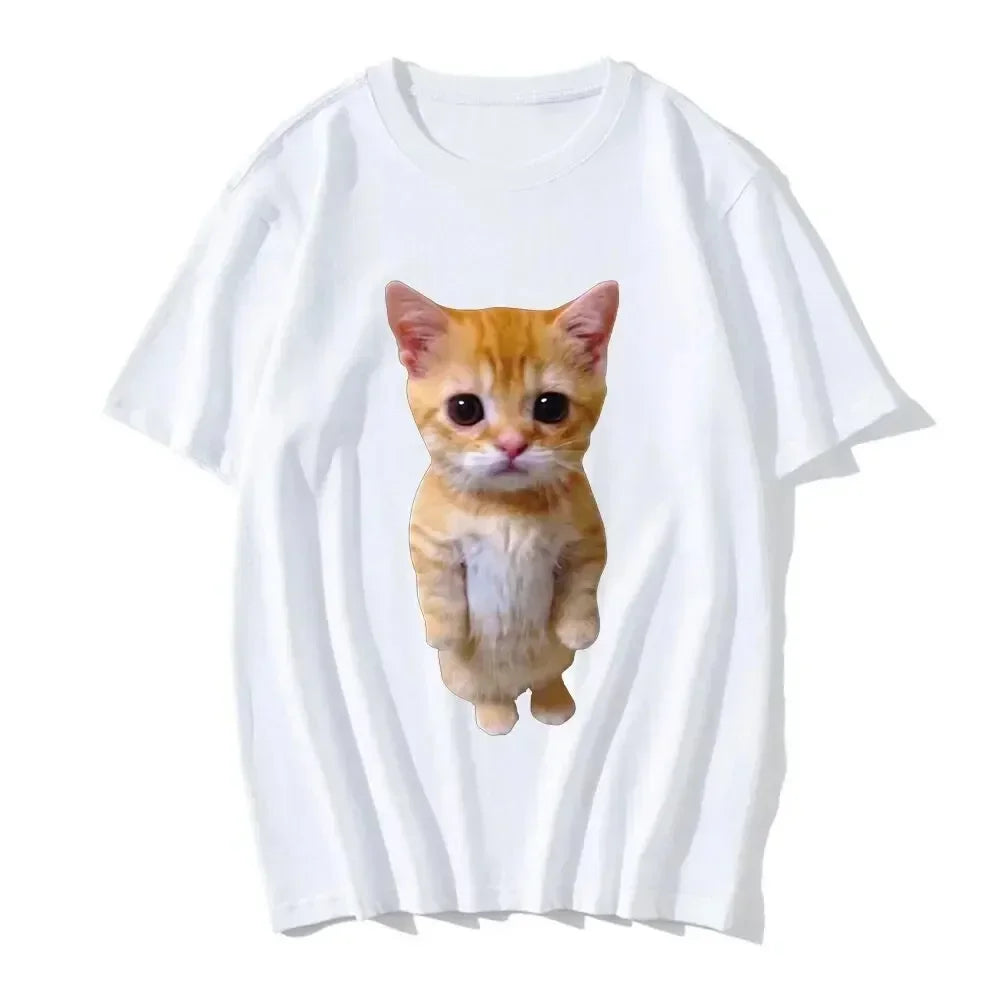 Up Close In Your business 3D Cat Print Women Shirt