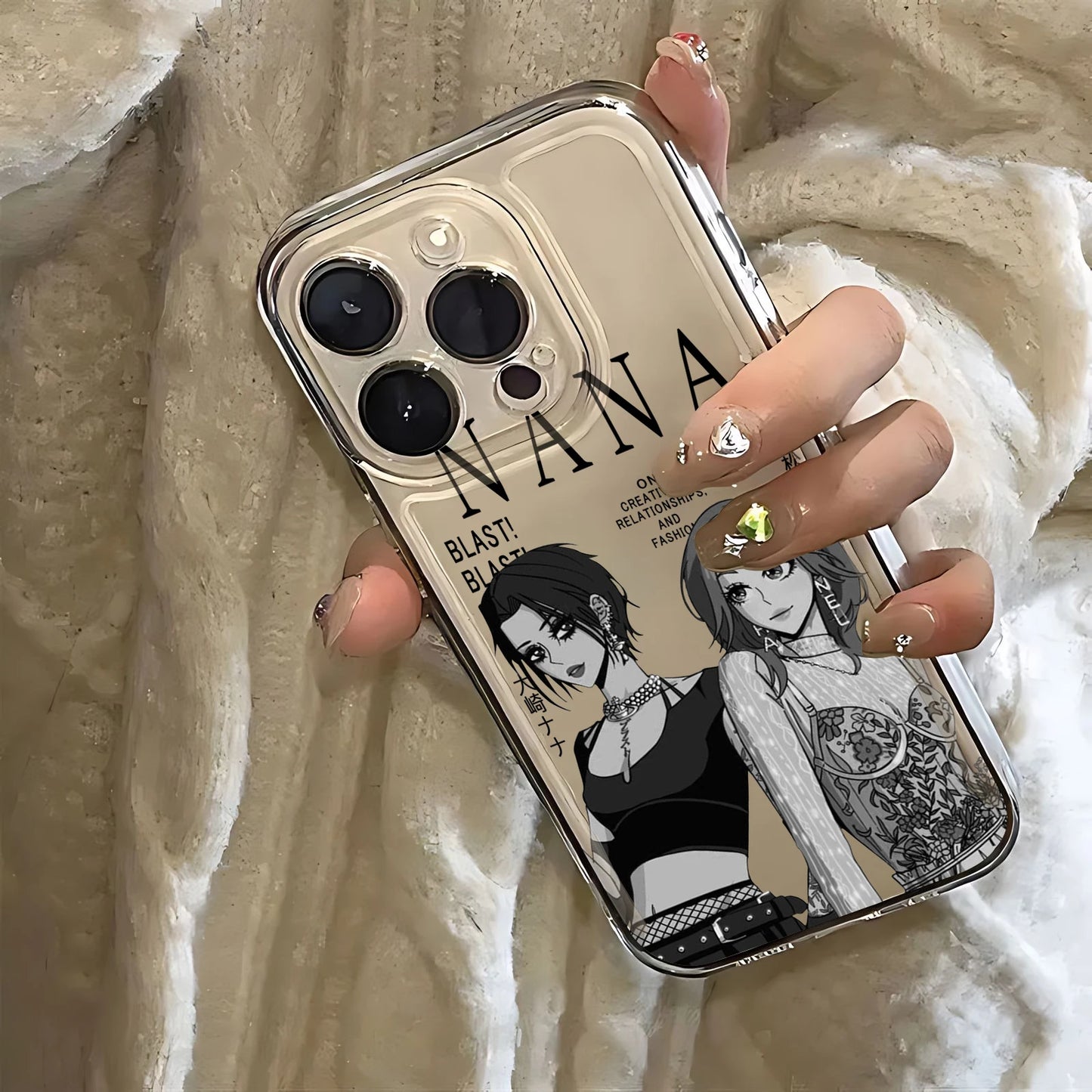 Anime Nana Osaki Line Phone Case For iPhone 16 15 14 13 12 11 Mini Pro Max X XR XSMax 7 8 Plus SE20 Transparent Cover