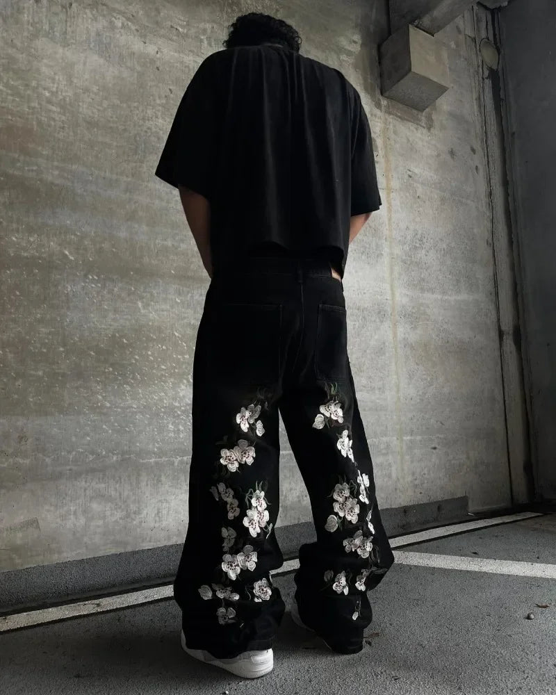Sakura Drift Jeans: Y2K Bloom Edition