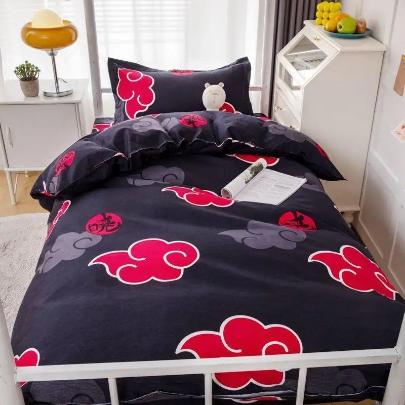 Naruto Akatsuki Bed 3/4cps Bedding Set Anime Prints Summer Winter Blankets For Bed