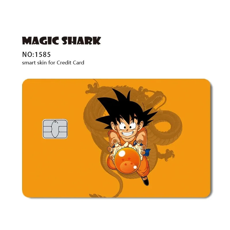 Anime Cool  Dragon Ball Sticker Film Skin Large Small No Chip for Bus Card Credit Debit Bank Card Front Side