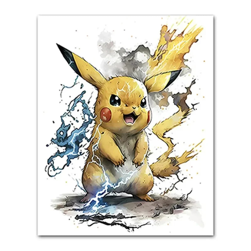 Anime Pokemon Canvas Painting Bulbasaur Charmander Squirtle Poster and Print Watercolor Wall Art