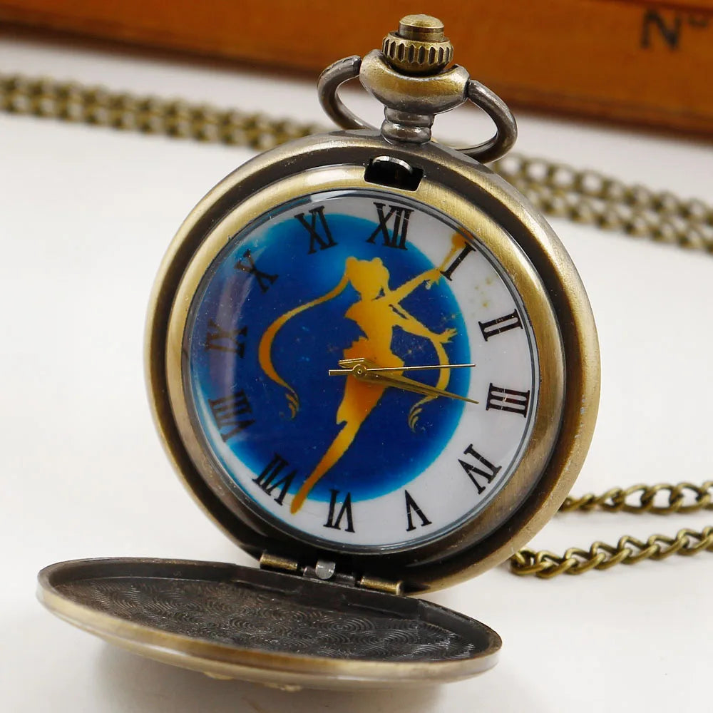 Cartoon Sakura Anime Japanese Anime Quartz Pocket Watch