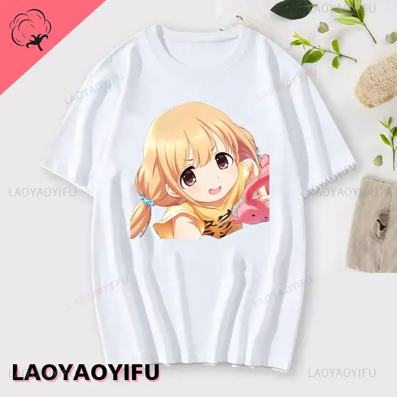 If You Work You Lose - Anzu Futaba Version T-Shirt Anime Cotton T-shirt