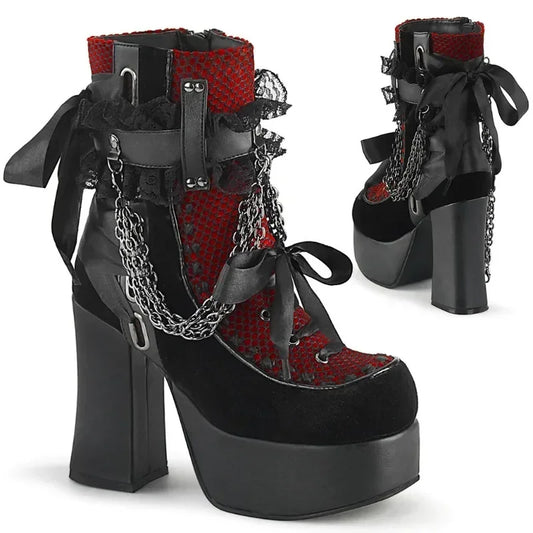 Bowknot Ankle Boots – Vintage Punk Meets Kawaii Rebel Energy