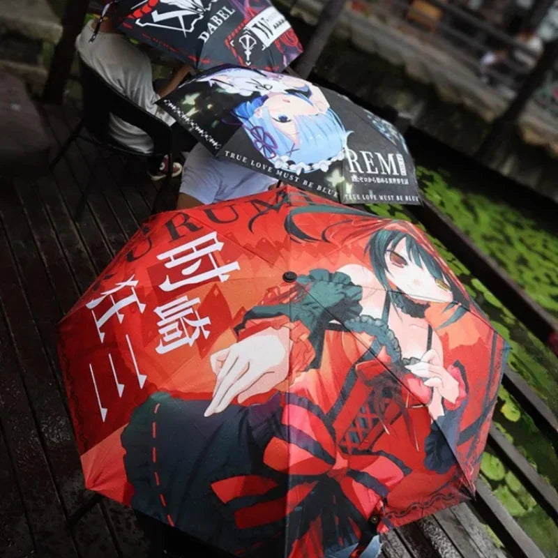 Anime Genshin Impact Umbrella Ganyu Hutao Three-folding UV Blocking