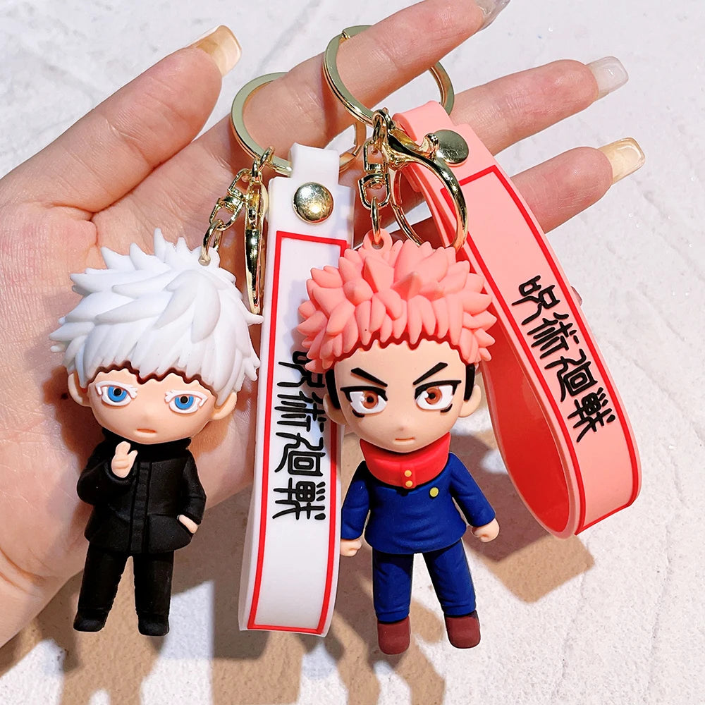 Anime Jujutsu Kaisen keychain Gojo Itadori Fushiguro Kugisaki Sukuna Kawaii Doll Keyrings