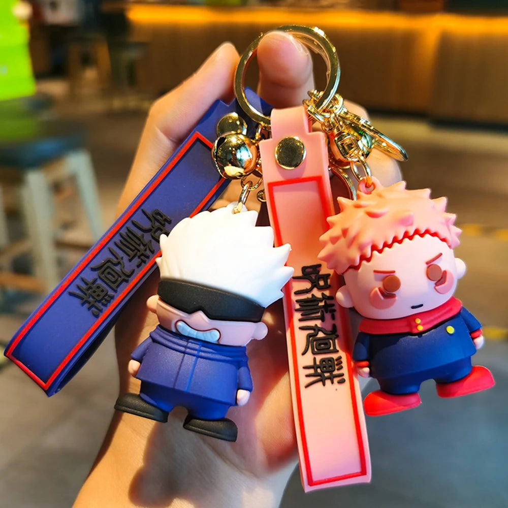 Anime Jujutsu Kaisen keychain Gojo Itadori Doll Keyrings for Bag Pendant