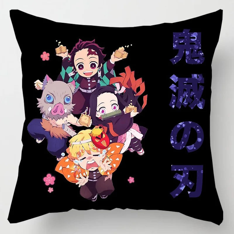 45 * 45CM Demon Slayer Kimetsu No Yaiba Pillowcase Home Decor Sofa