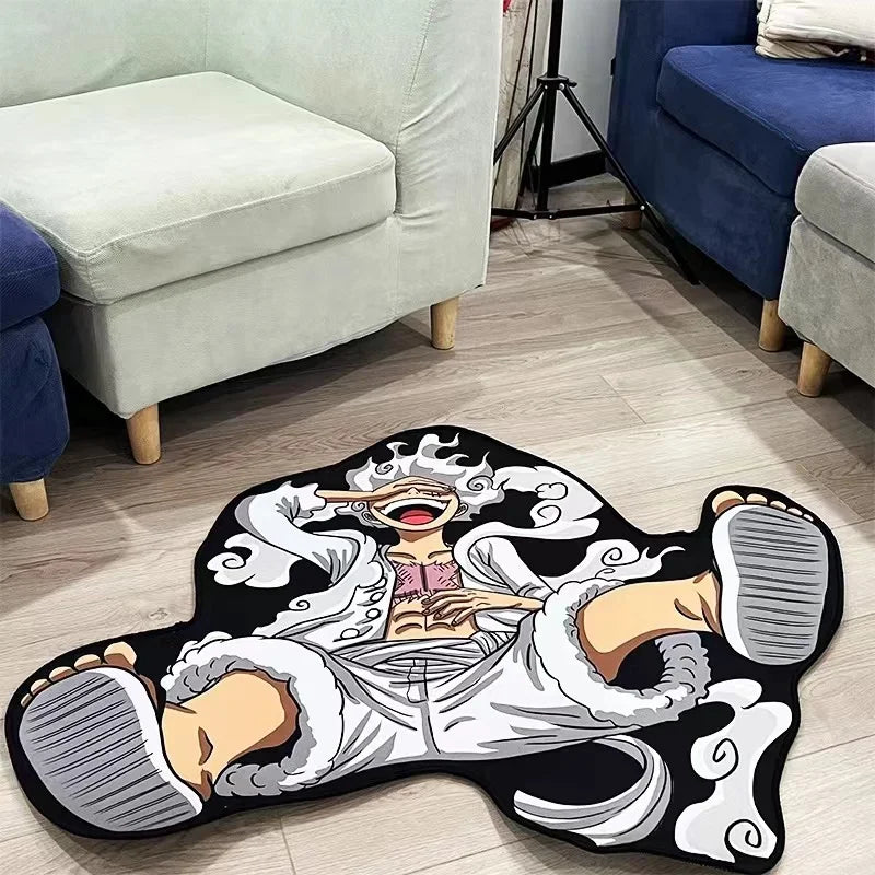 One PIECE Luffy Gear 5 Shaped Anime Room Irregular Rug Home Decoration Carpets