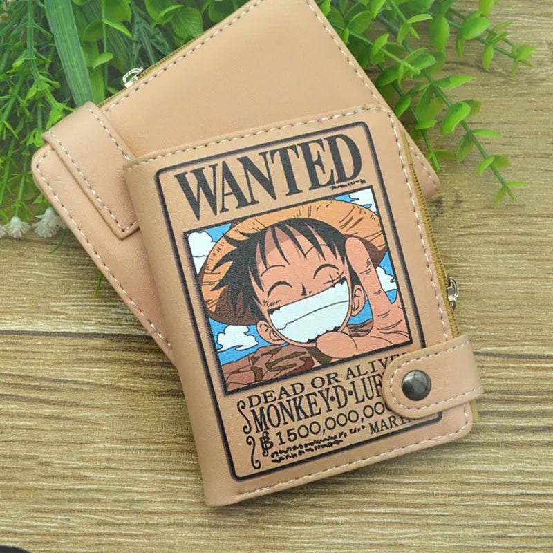 Anime One Piece Luffy Peripheral Wallet Button Tie Retro