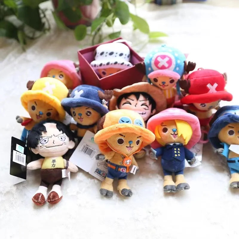 12cm/4.72in One Piece Original Kawaii Plush Keychain Chopper Soft Stuffed Plush Doll Keychain Handbag Ornaments