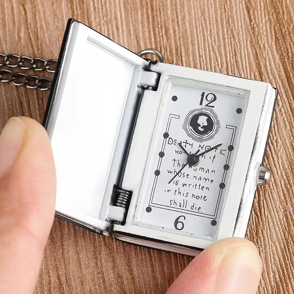 Japanese Anime Necklace Chain Clock Pendant Death Note Book Quartz Pocket Watch