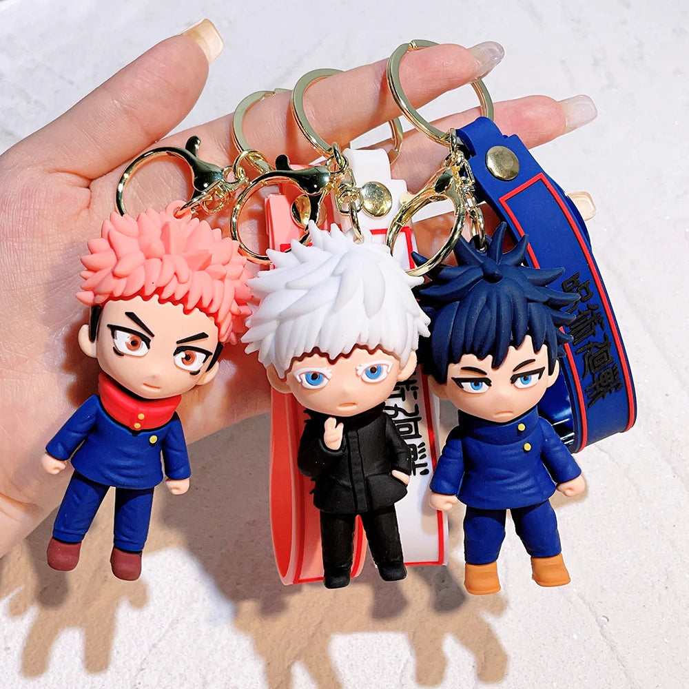 Anime Jujutsu Kaisen keychain Gojo Itadori Fushiguro Kugisaki Sukuna Kawaii Doll Keyrings