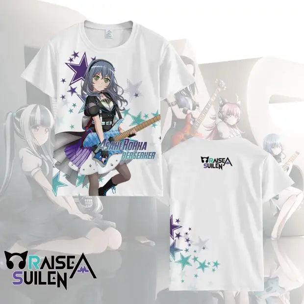 Anime BanG Dream! Poppin'Party Print T shirts Fashion