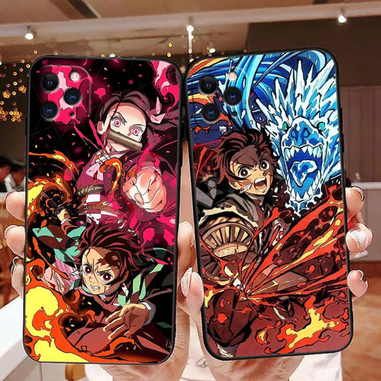 TanjiRo Nezuko Demon Slayer Phone Funda Coque Case For iphone 15 14 13 12 11 Pro XS Max Mini X SE 8 7 Plus