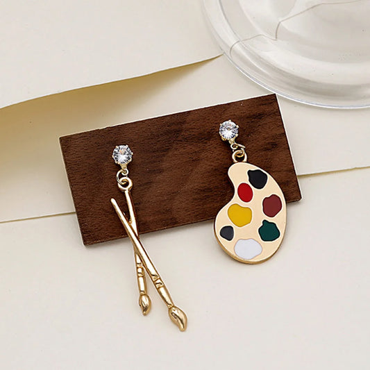 Earrings Painter Brush & Palette Drop