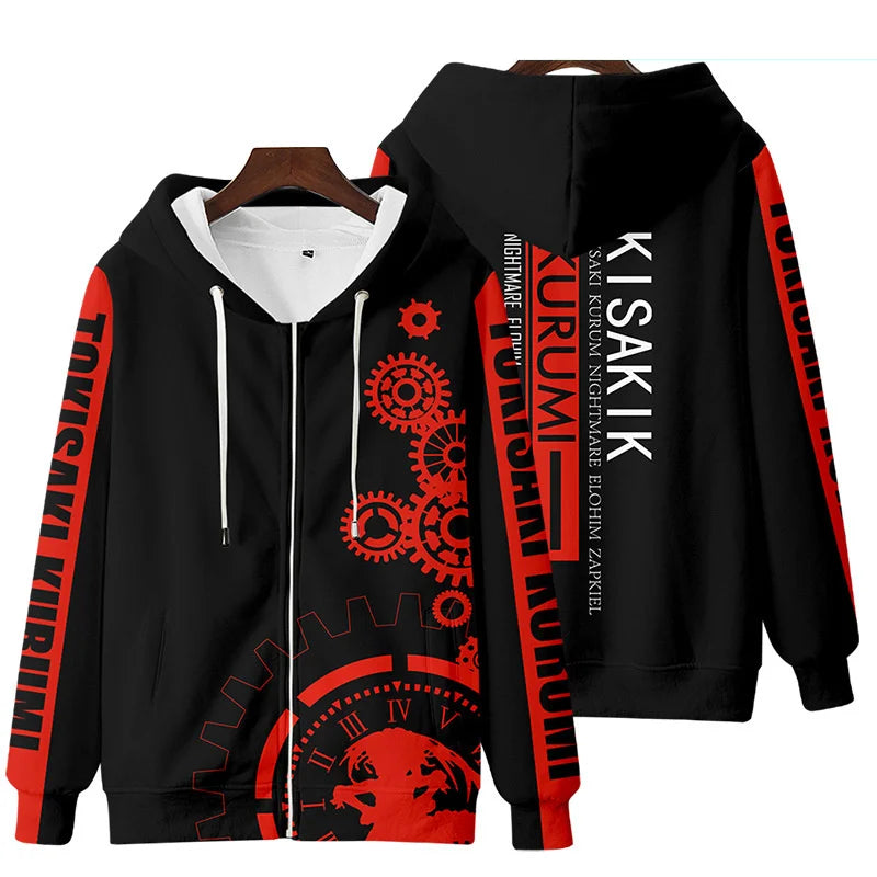 Japan Anime Date A Live Girl Tokisaki Kurumi Printed Sweatshirt Hooded Hoodies