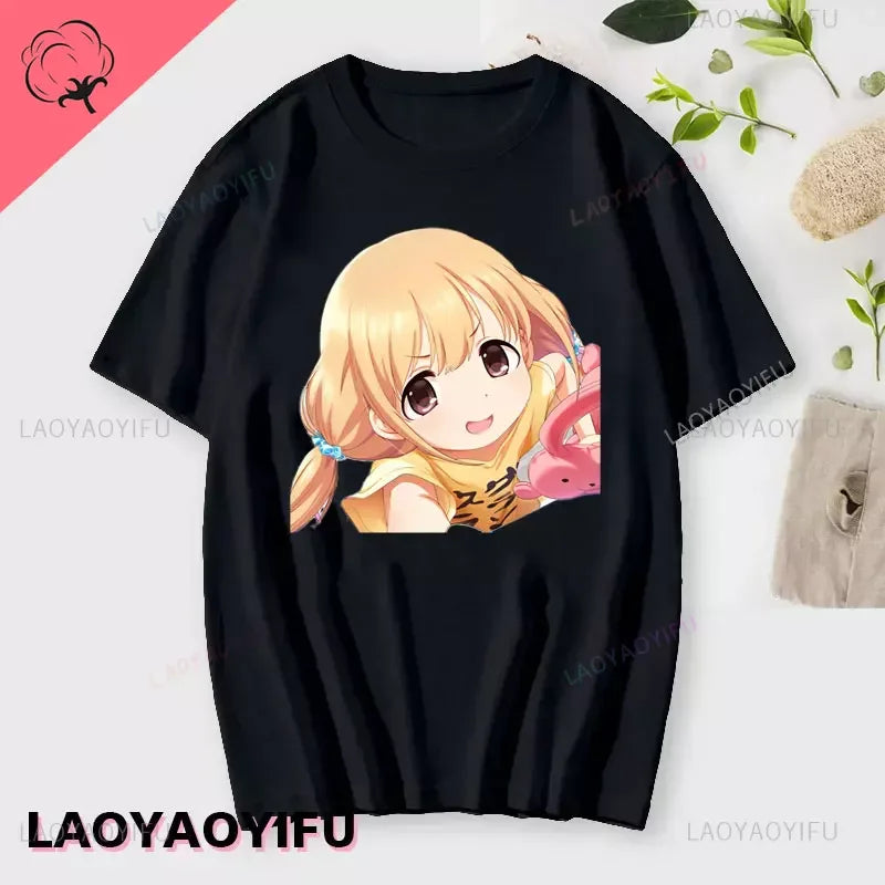 If You Work You Lose - Anzu Futaba Version T-Shirt Anime Cotton T-shirt