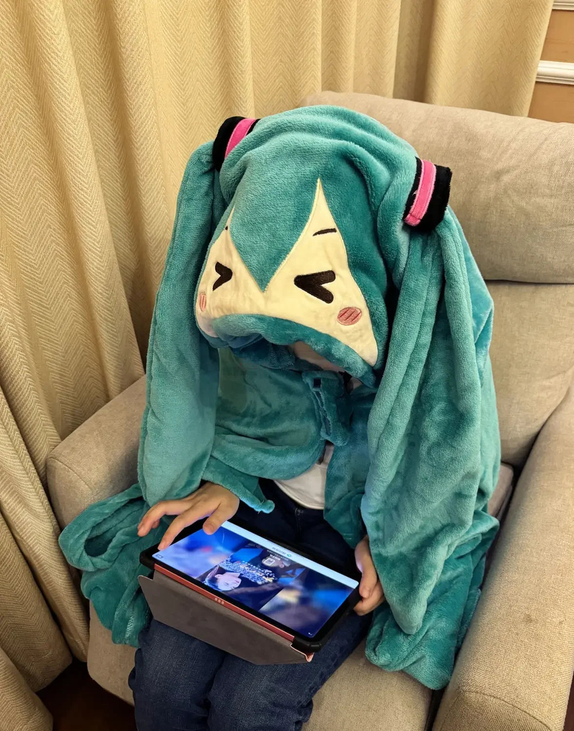 New Hatsune Miku Pajamas  Velvet Pajamas Summer Winter Plush Home Clothes