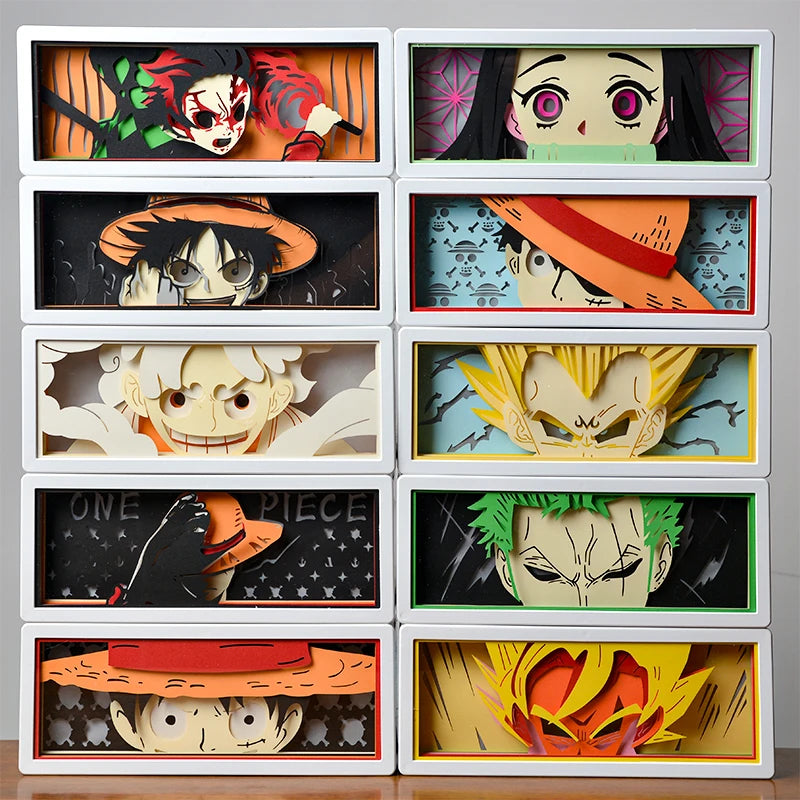 Anime 3D Night Light Paper Cut Shadow Light Box