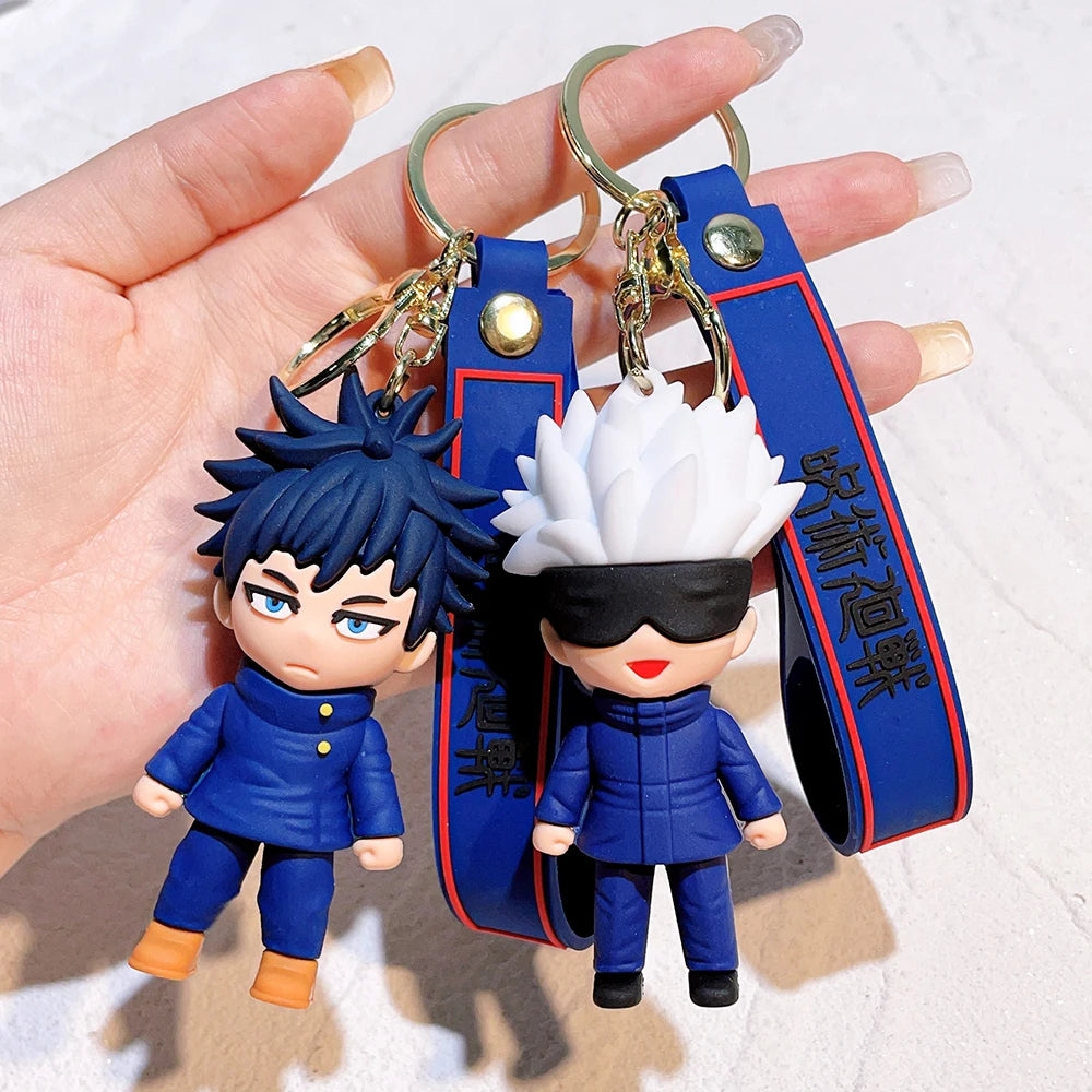 Anime Jujutsu Kaisen keychain Gojo Itadori Fushiguro Kugisaki Sukuna Kawaii Doll Keyrings