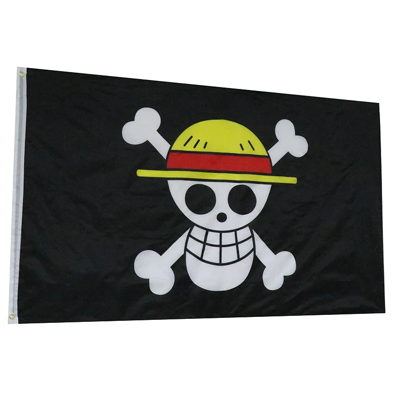 Anime One Piece Monkey D Luffy Skull Flag 90x150cm