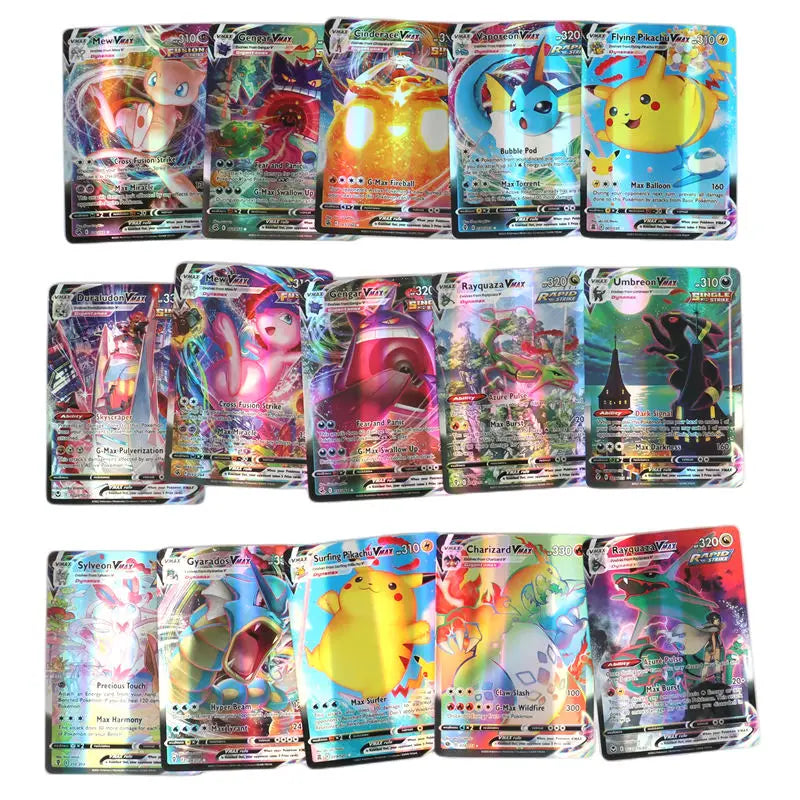 60/100Pcs Pokemon Cards Scarlet Violet EX Vstar Holographic English Letter Pokemon Rainbow Arceus Shiny trading card