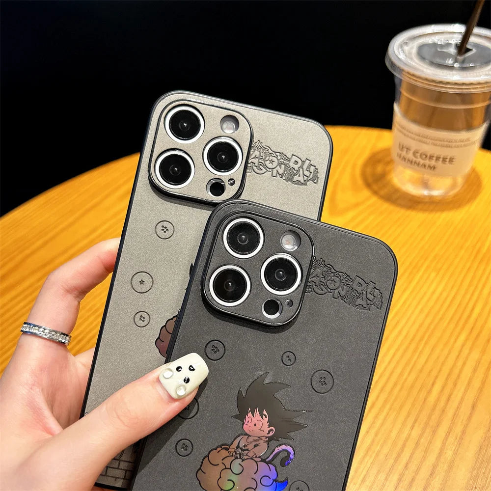 Anime Dragon Ball Laser Phone Case for iPhone 15 16 pro 14 13 12 11 pro/max Camera Protection Soft Cover