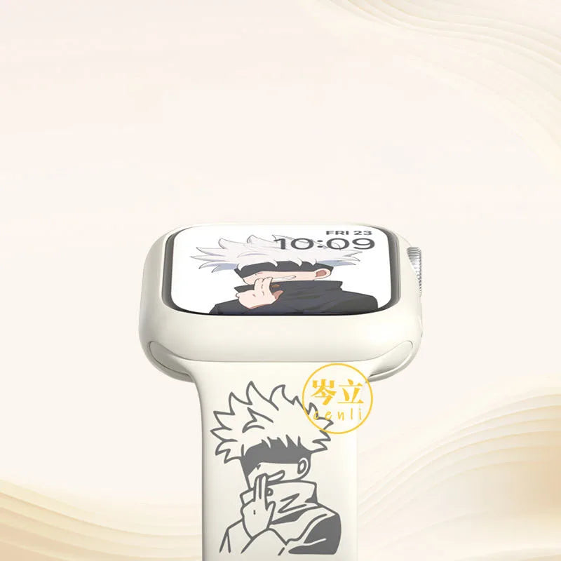 Jujutsu Kaisen Anime Print Satoru Gojo Iwatch Strap Se/4/5/6 Generation 38/41/42Mm Silicone Strap