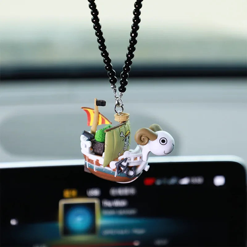 Anime One Pieces Pirates Boat Going Merry/ Thousand Sunny Grand Pirate Ship Car Pendant Action Figure