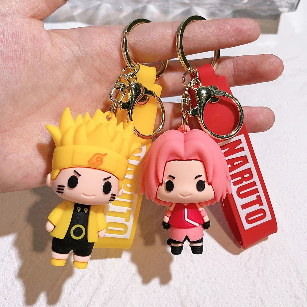 Naruto Anime Action Figure Sasuke Itachi Uchiha Kakashi Key Chain Doll Keyring Bag Pendant