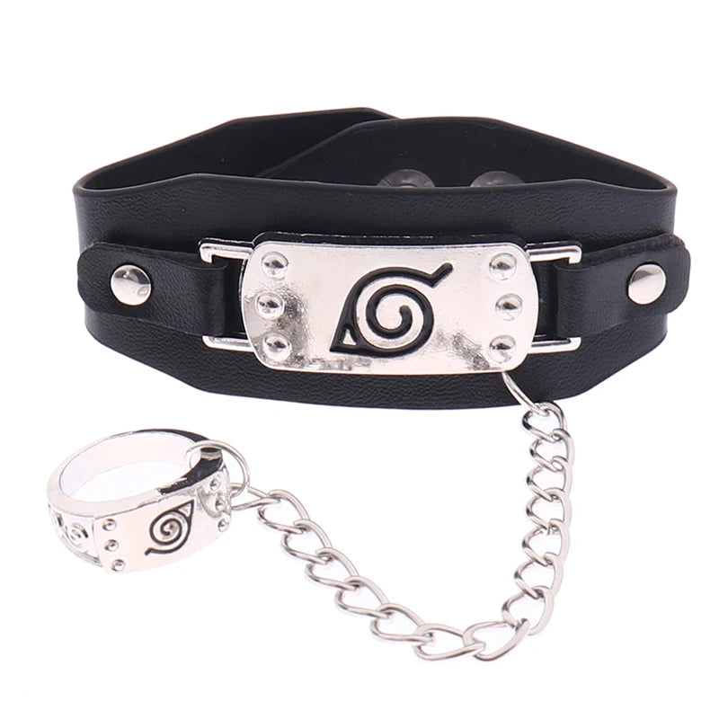 Anime Naruto Bracelet Necklace With Ring Hatake Kakashi Accessories