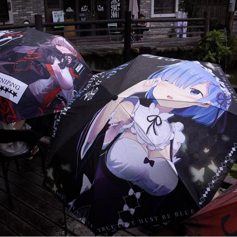 Anime Genshin Impact Umbrella Ganyu Hutao Three-folding UV Blocking