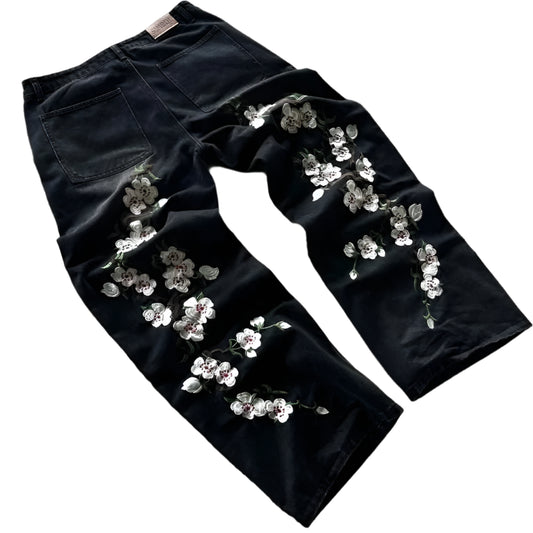 Sakura Drift Jeans: Y2K Bloom Edition