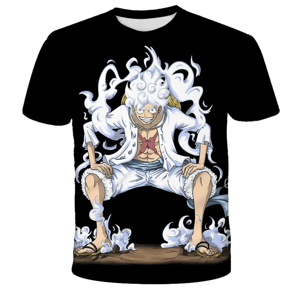 Japanese anime One Piece cartoon children's adult 3D printed top T-shirt One Piece boy's cartoon top T-shirt