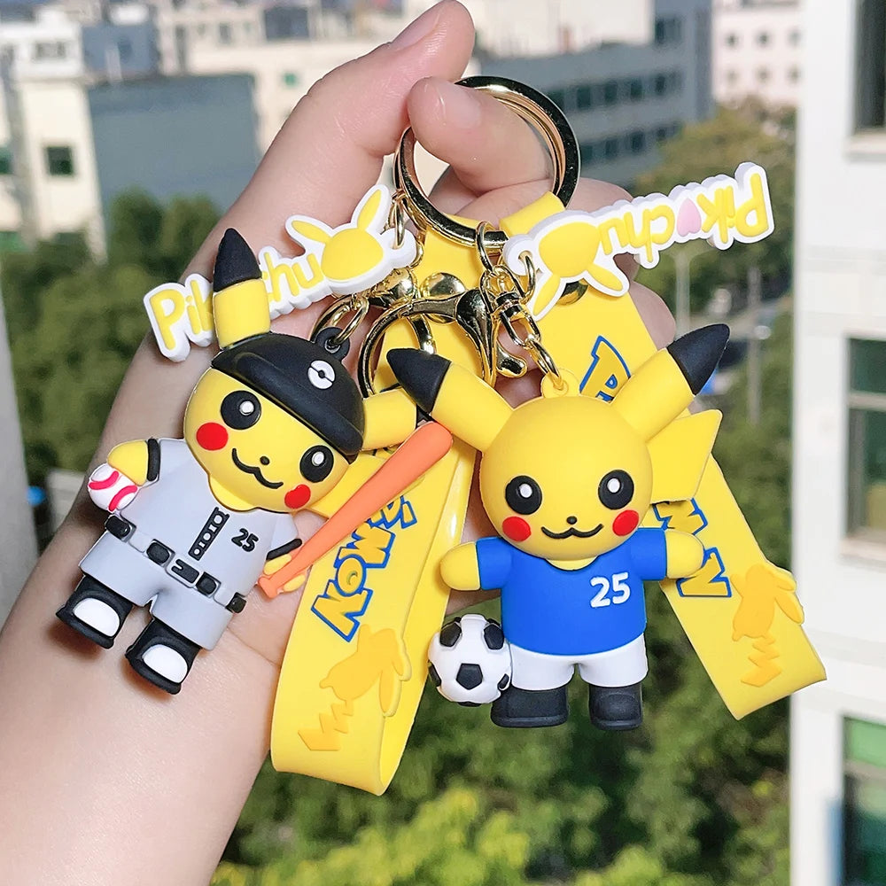 Pokemon Keychain Anime Figures Pikachu Charmander Psyduck Fashion Bag Keyring Pendant Accessories