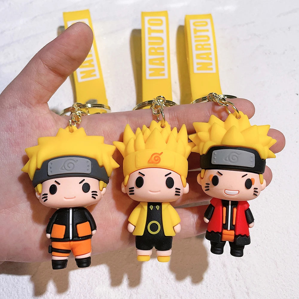 Naruto Anime Action Figure Sasuke Itachi Uchiha Kakashi Key Chain Doll Keyring Bag Pendant