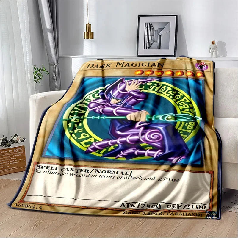 Anime Yu Gi Oh Card Throw Blanket Blue Eyes White Dragon Anime Home Decor