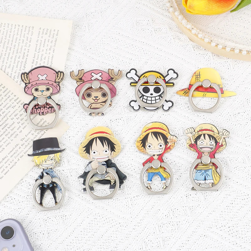 Anime One Piece Mobile Phone Stand Holder Finger Ring Chopper Luffy