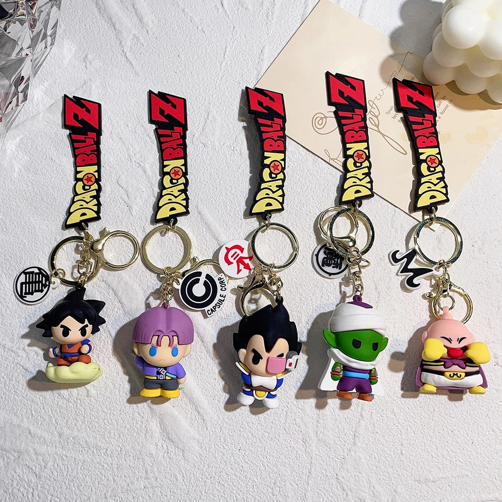 Dragon Ball Keychain Pendant Goku Creative Dragon Ball Anime Figure Vegeta Kawaii Doll Backpack Pendant Accessories Car Keychain