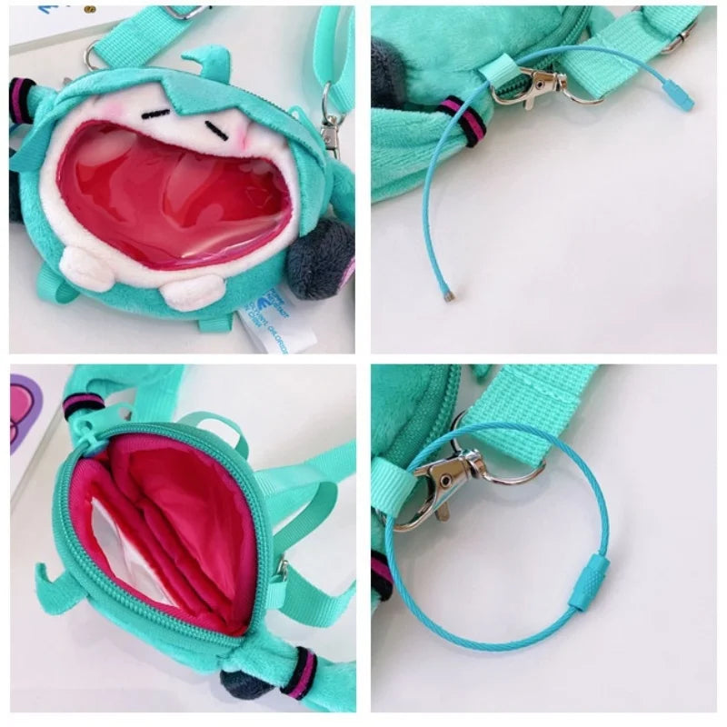 Hatsune Miku Coin Purse Shoulder Bag 14Cm Headphone Bag Plush Crossbody Bag