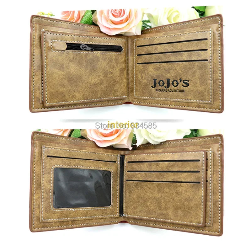 Anime JoJo Bizarre Adventure Khaki Men's Wallets