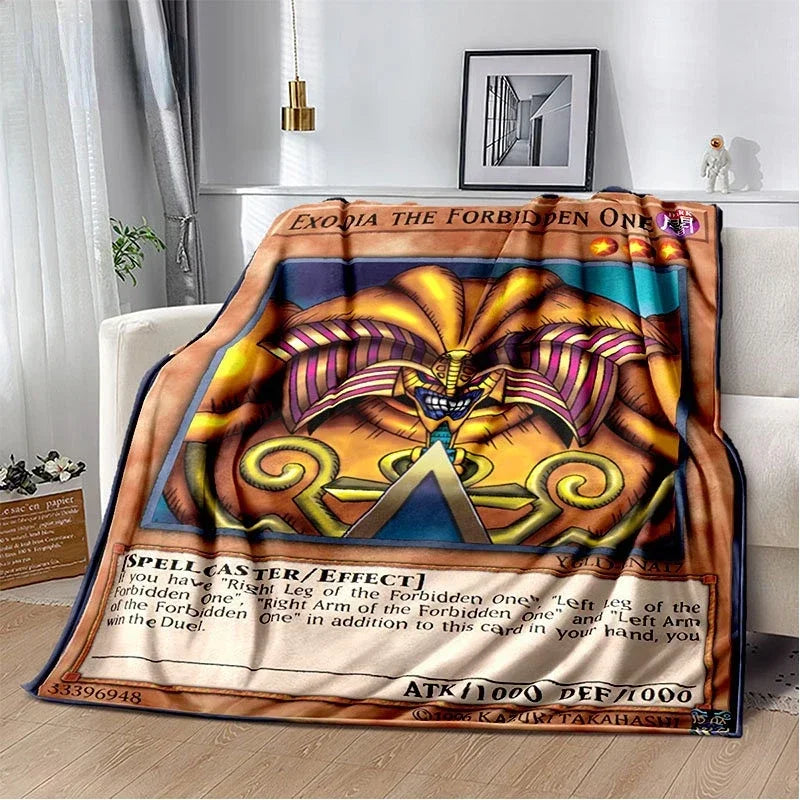 Anime Yu Gi Oh Card Throw Blanket Blue Eyes White Dragon Anime Home Decor