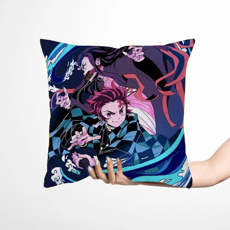 45 * 45CM Demon Slayer Kimetsu No Yaiba Pillowcase Home Decor Sofa