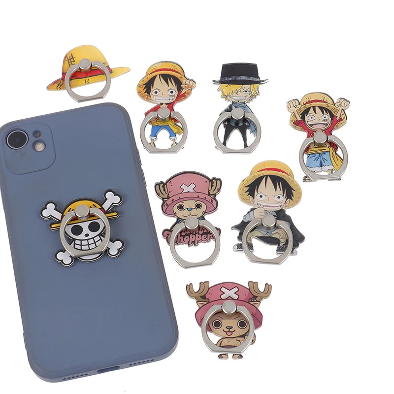 Anime One Piece Mobile Phone Stand Holder Finger Ring Chopper Luffy