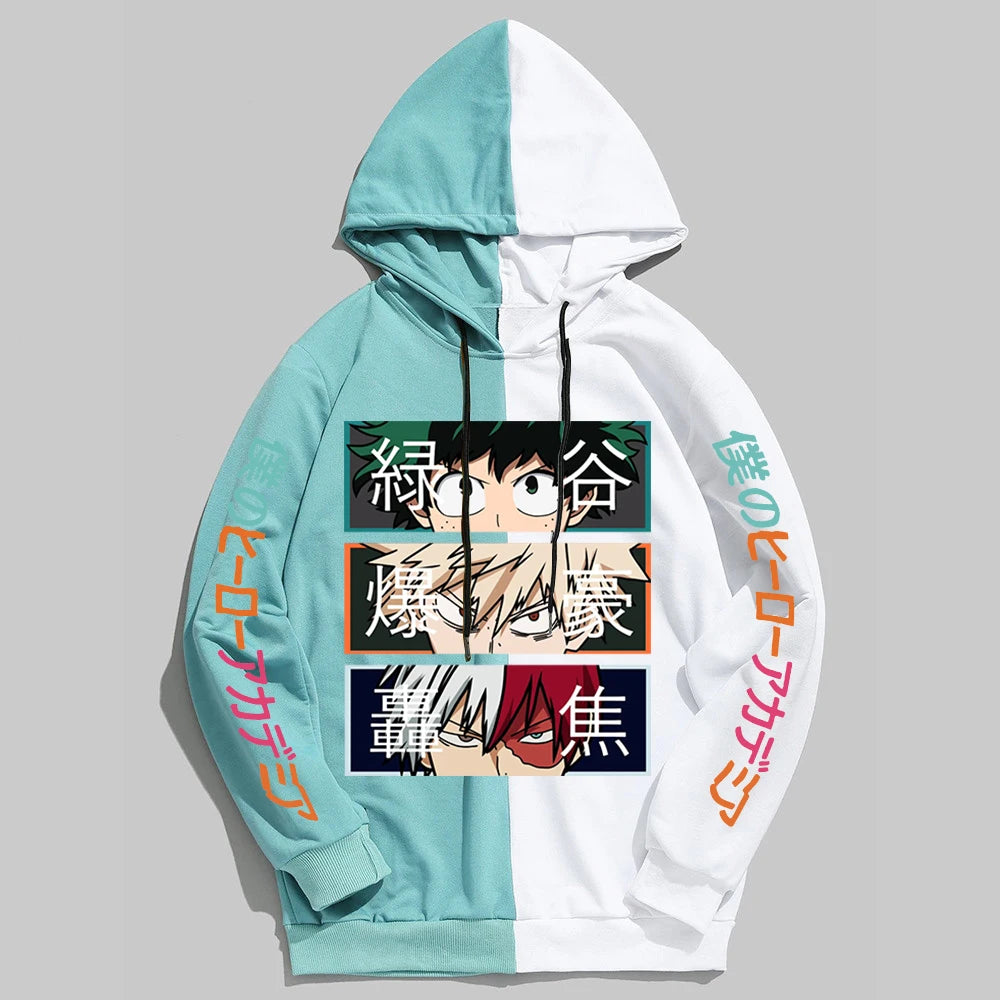 Anime My Hero Academia Hoodies Men Pullover Hiphop Hooded Sweatshirt